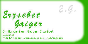 erzsebet gaiger business card