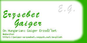 erzsebet gaiger business card